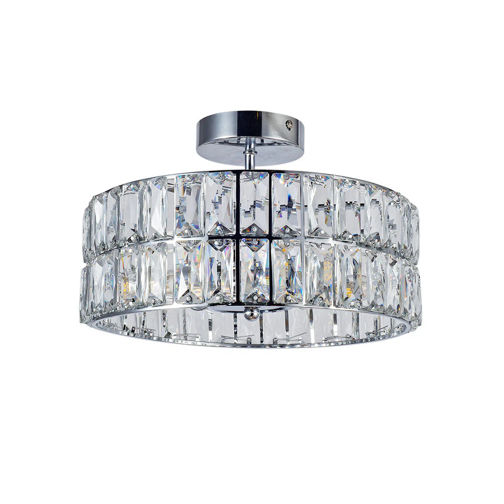 Haley 4/6 Light IP44 - Polished Chrome/Satin Brass Bathroom Crystal Ceiling Light - Image 2