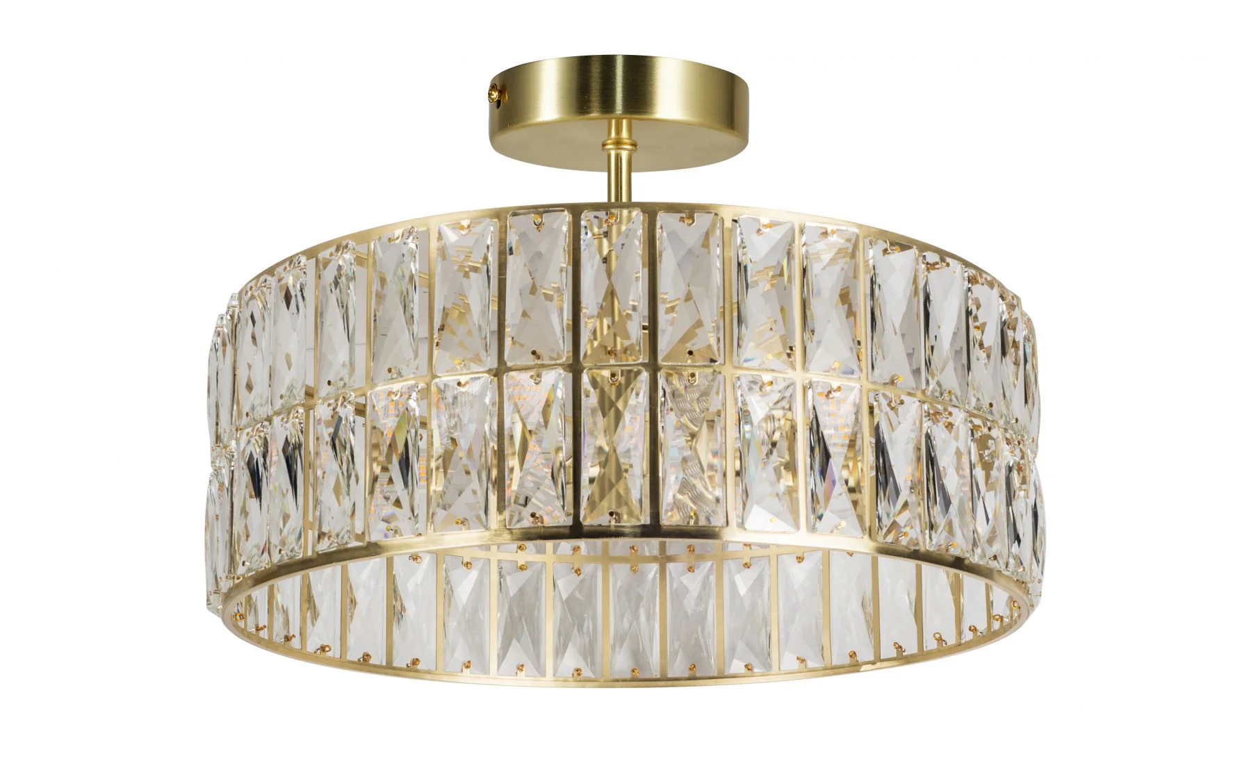 Haley 4/6 Light IP44 - Polished Chrome/Satin Brass Bathroom Crystal Ceiling Light - Image 3