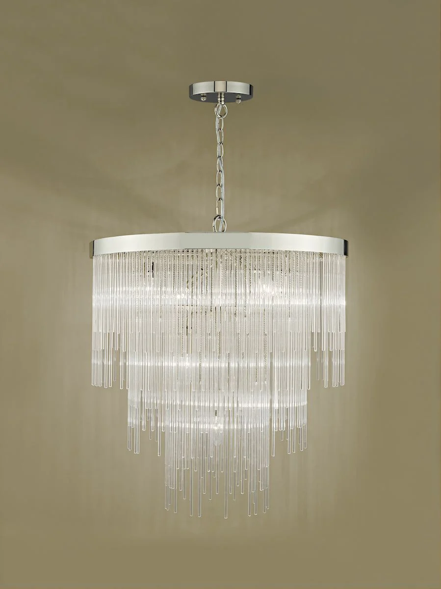 Isla 7lt Pendant Polished Chrome & Clear Glass Rods - Image 2