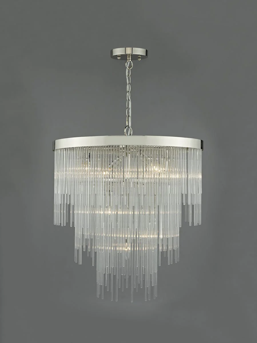 Isla 7lt Pendant Polished Chrome & Clear Glass Rods - Image 4