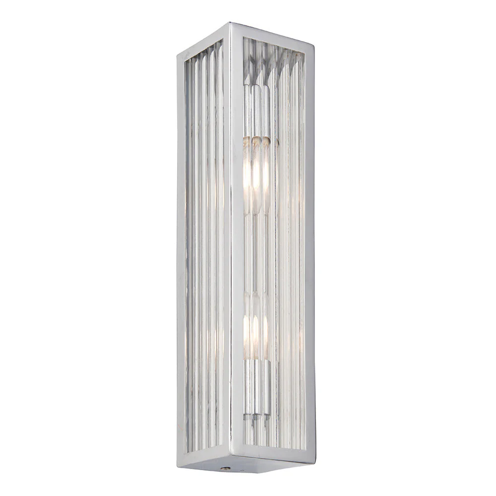Ithaca 1/2Lt Bathroom Wall Light IP44 - Frosted/Ribbed - Image 8
