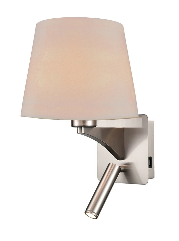 Iver USB Charger Wall Light - Tapered Shade - Image 2