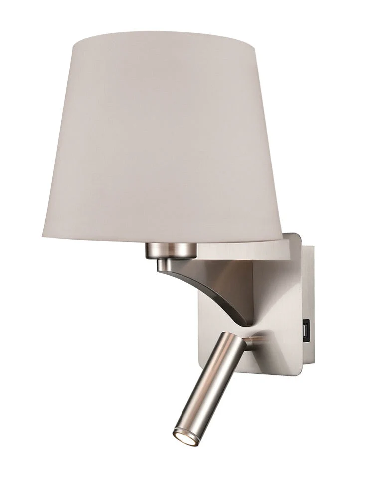 Iver USB Charger Wall Light - Tapered Shade - Image 3
