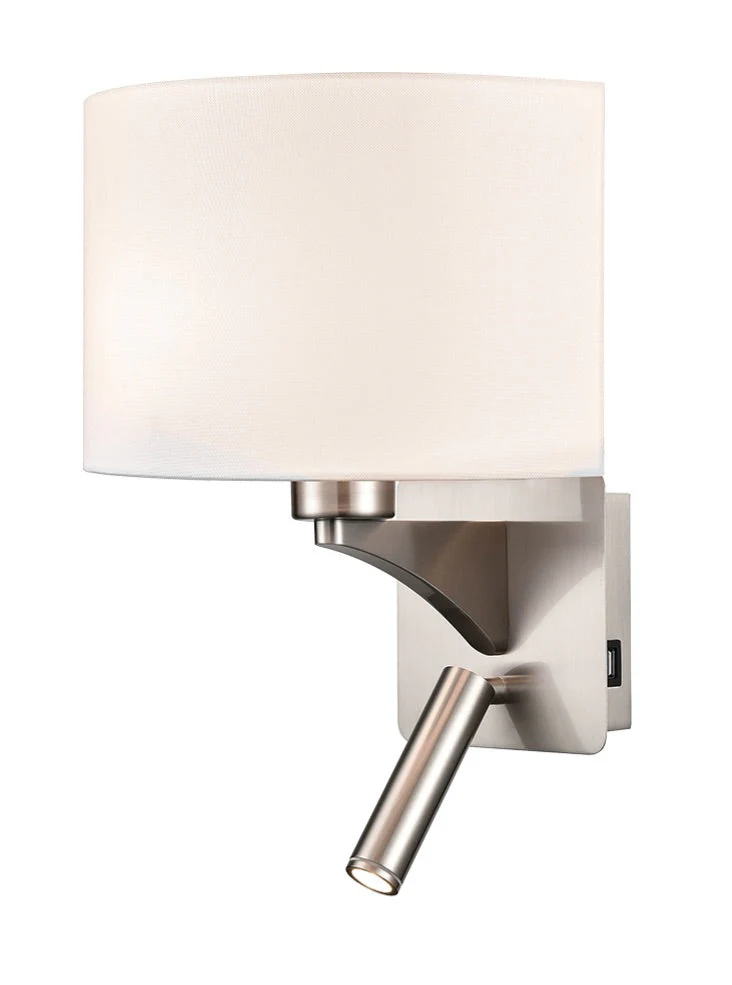 Iver USB Charger Wall Light - Curved Shade - Image 2