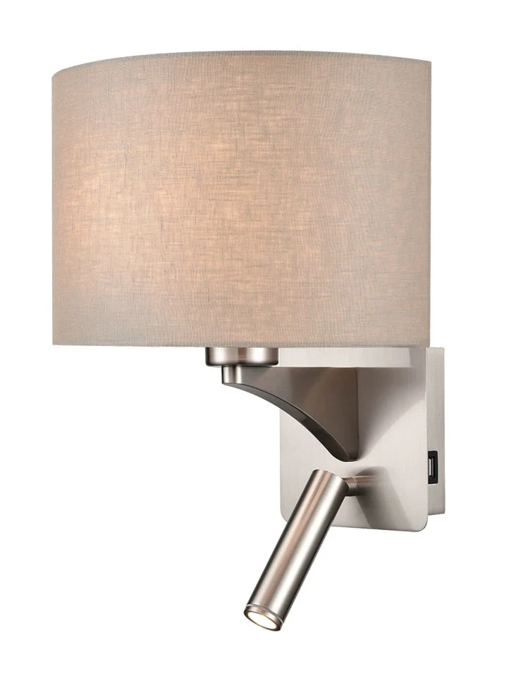 Iver USB Charger Wall Light - Curved Shade - Image 3