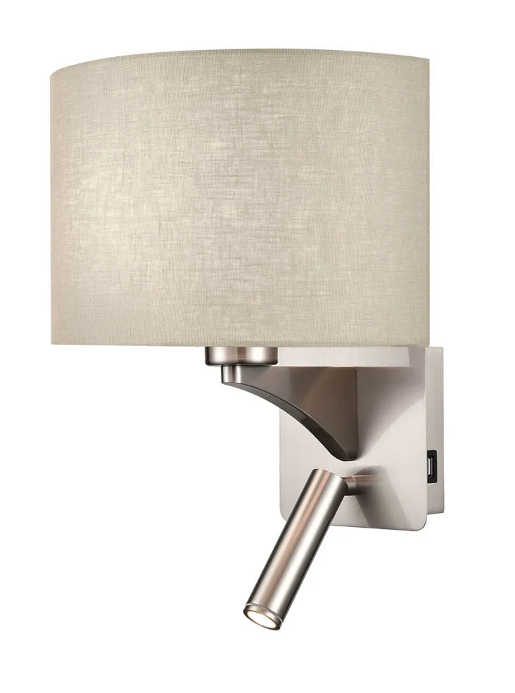 Iver USB Charger Wall Light - Curved Shade - Image 4