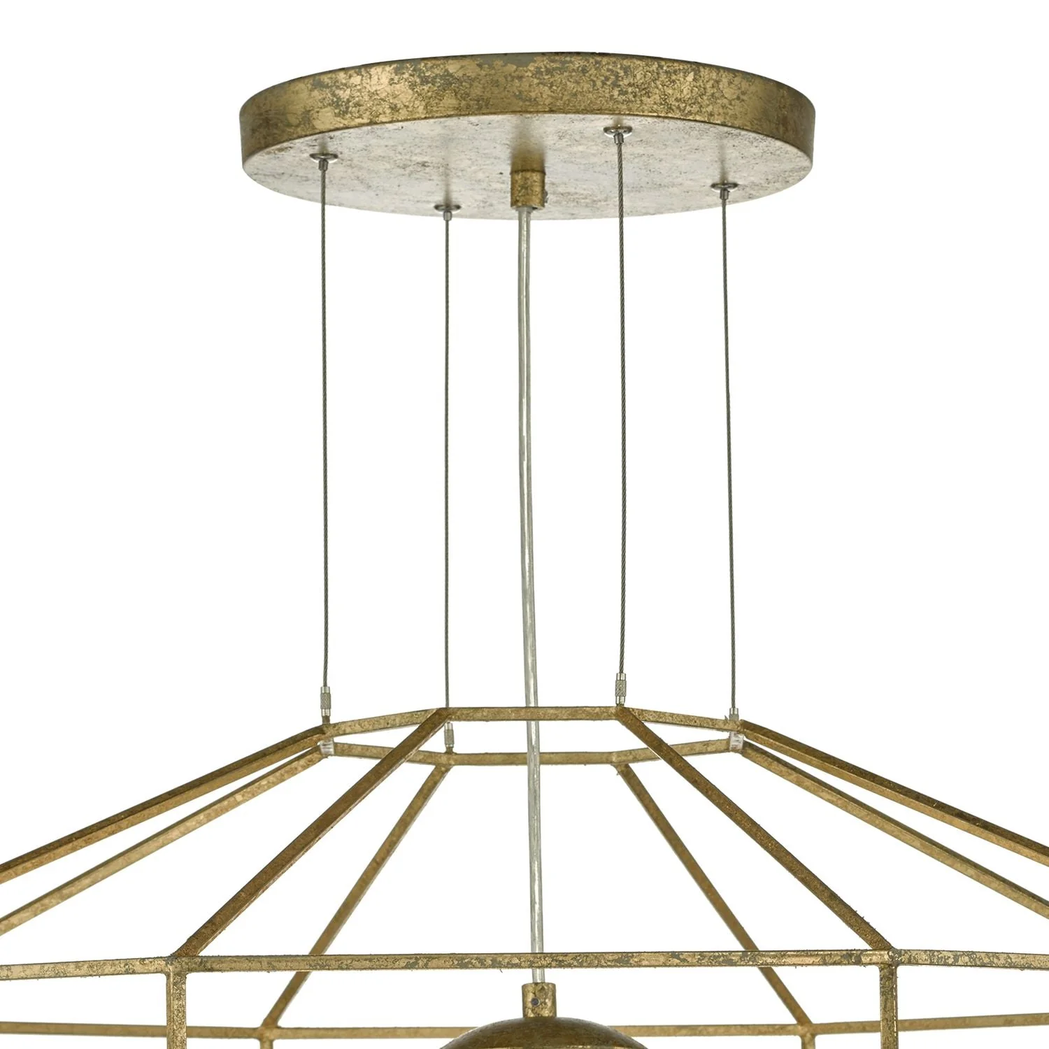 Izmir 1 Light Fitting Hexagonal Old Gold Frame Opal Glass - Image 3