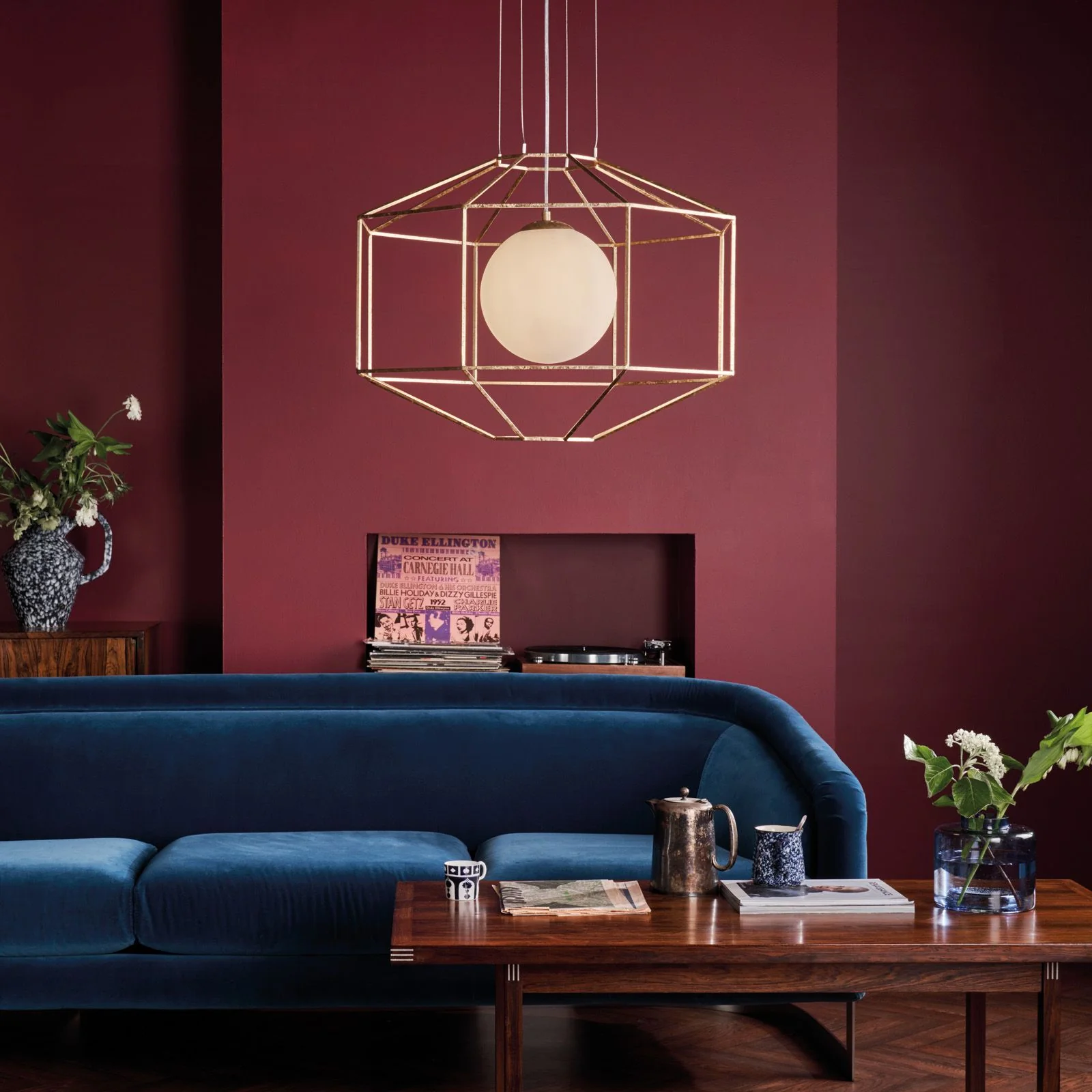 Izmir 1 Light Fitting Hexagonal Old Gold Frame Opal Glass - Image 5