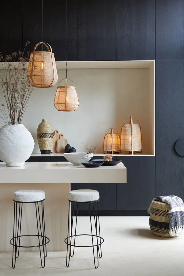 Jacinto  Hanging Lamp Rattan Natural -  Brown Finish - Image 5