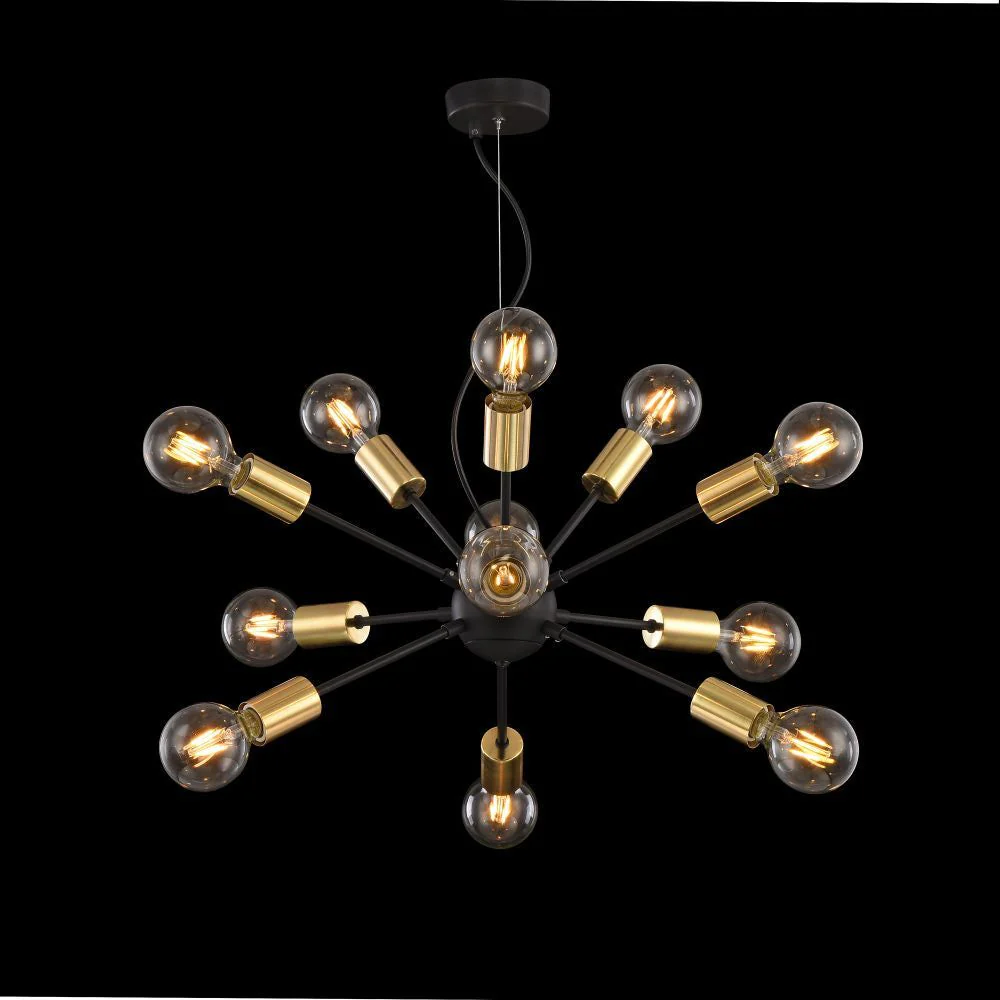 Jackson 12Lt Pendant Lamp - Gold & Black - Image 2