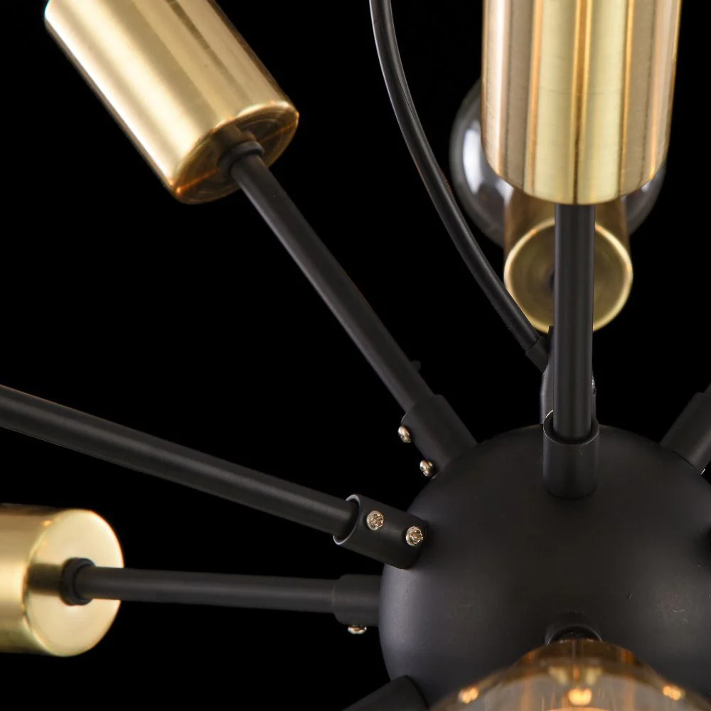 Jackson 12Lt Pendant Lamp - Gold & Black - Image 4