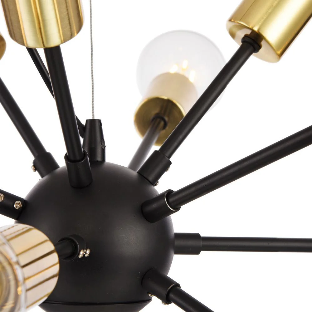 Jackson 12Lt Pendant Lamp - Gold & Black - Image 5