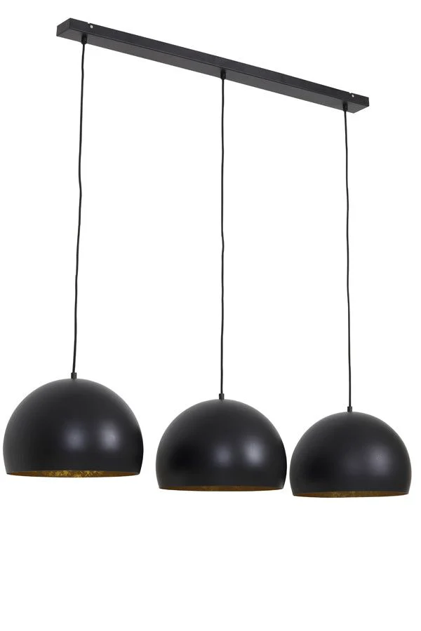 Jaicey 3Lt Hanging Lamp - Matt Black & Gold / Matt Gold Finish - Image 3