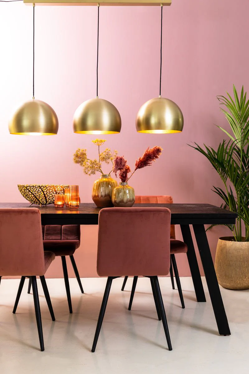 Jaicey 3Lt Hanging Lamp - Matt Black & Gold / Matt Gold Finish - Image 5