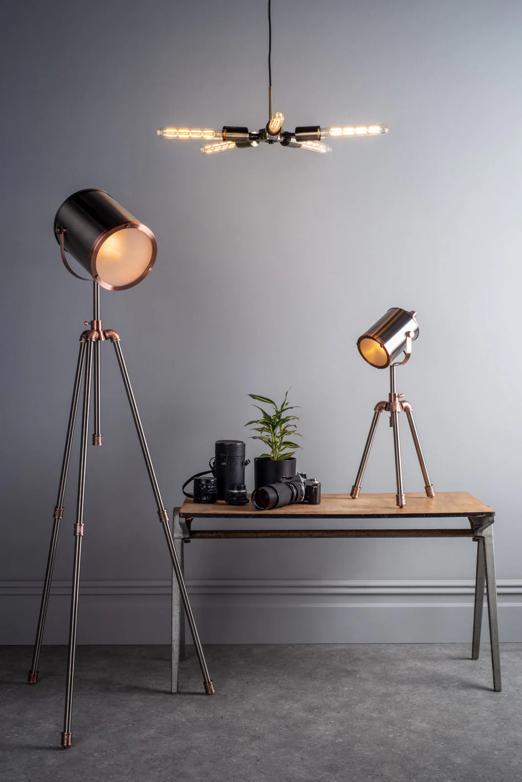 Jake Task Table Lamp Antique Silver And Copper E14 - Image 3