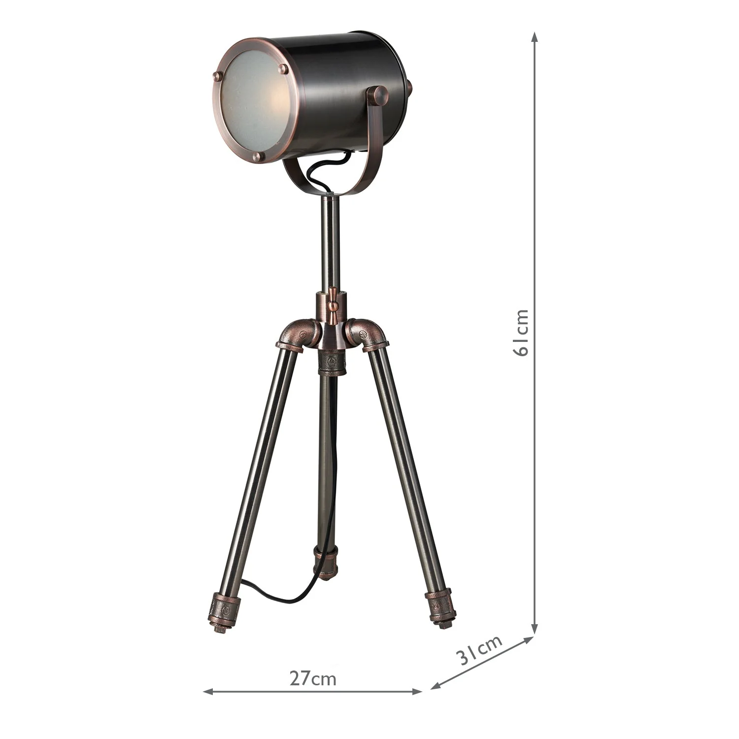 Jake Task Table Lamp Antique Silver And Copper E14 - Image 4