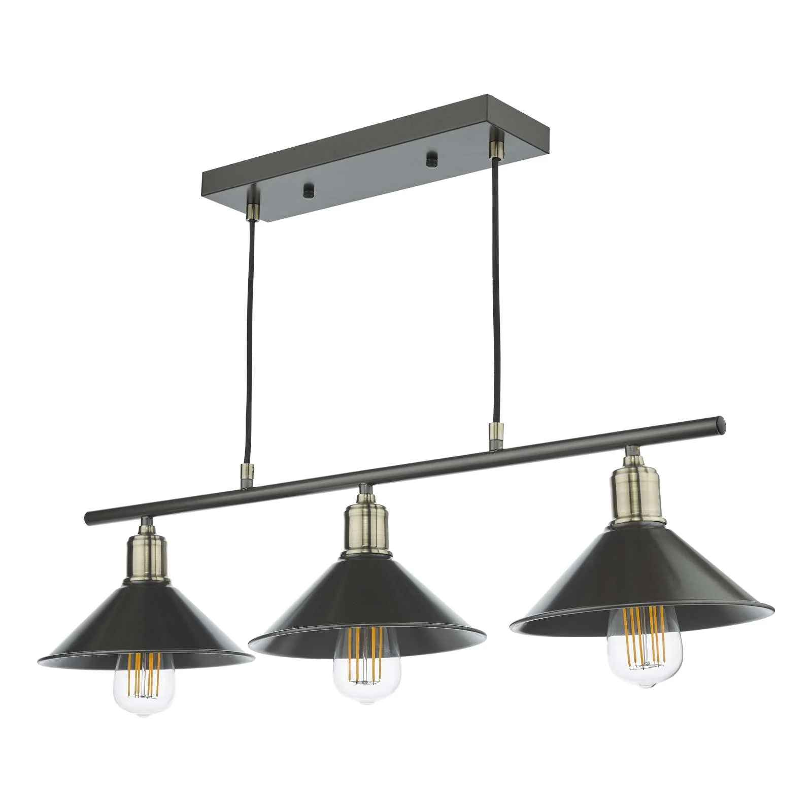 Jalen 3 Light Kitchen Light Graphite Antique Brass - Image 2