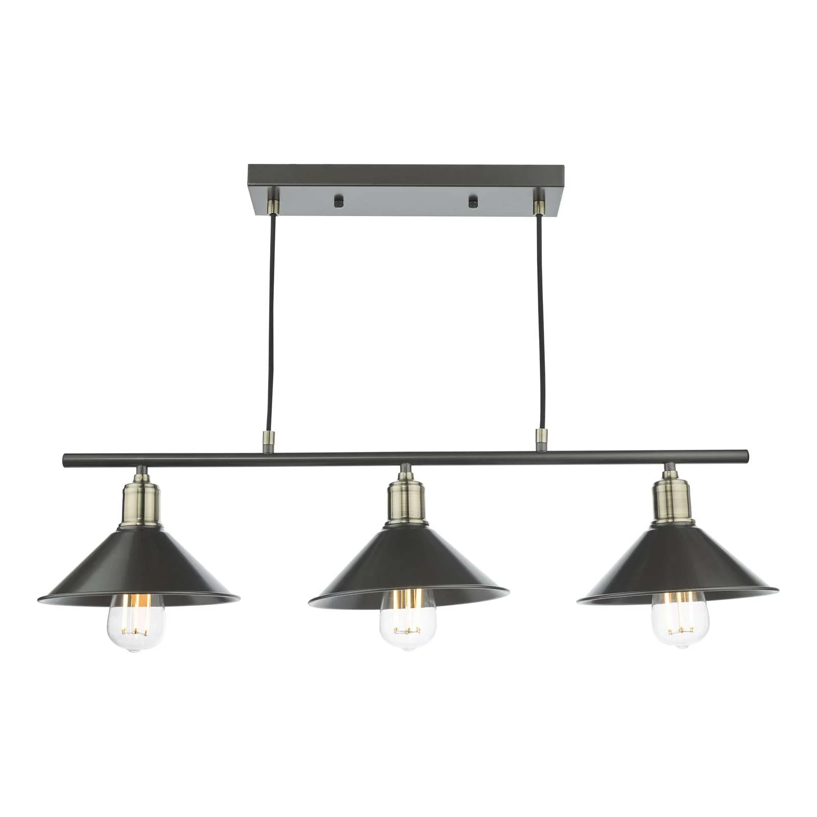 Jalen 3 Light Kitchen Light Graphite Antique Brass - Image 3