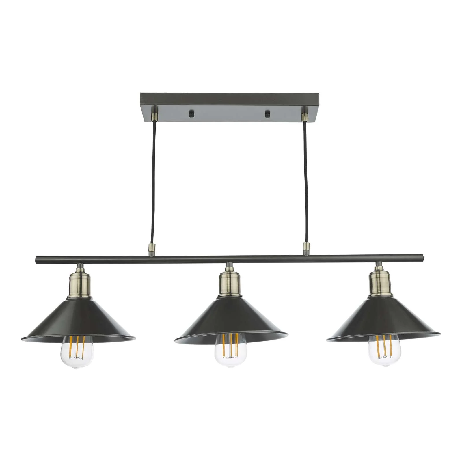 Jalen 3 Light Kitchen Light Graphite Antique Brass - Image 4