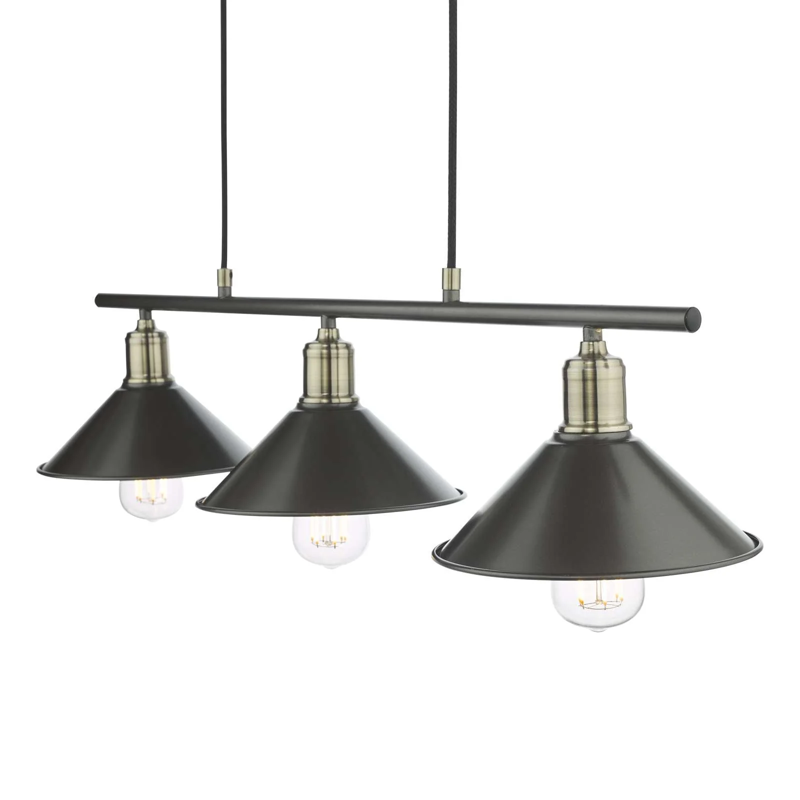 Jalen 3 Light Kitchen Light Graphite Antique Brass - Image 5