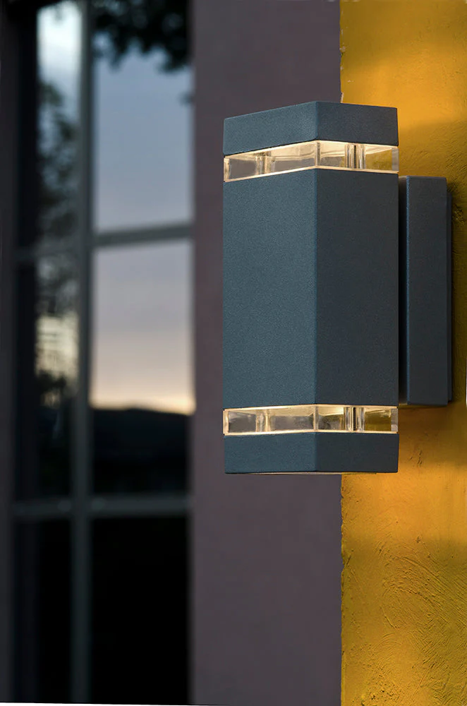 Jannik Down/Up & Down LED Wall Lantern - Dark Grey Finish - Image 6