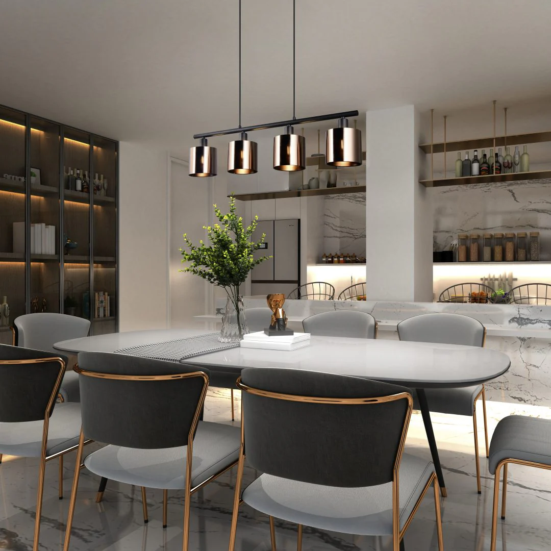 Jason 4Lt Kitchen Island Pendant - Gold/Bronze - Image 3
