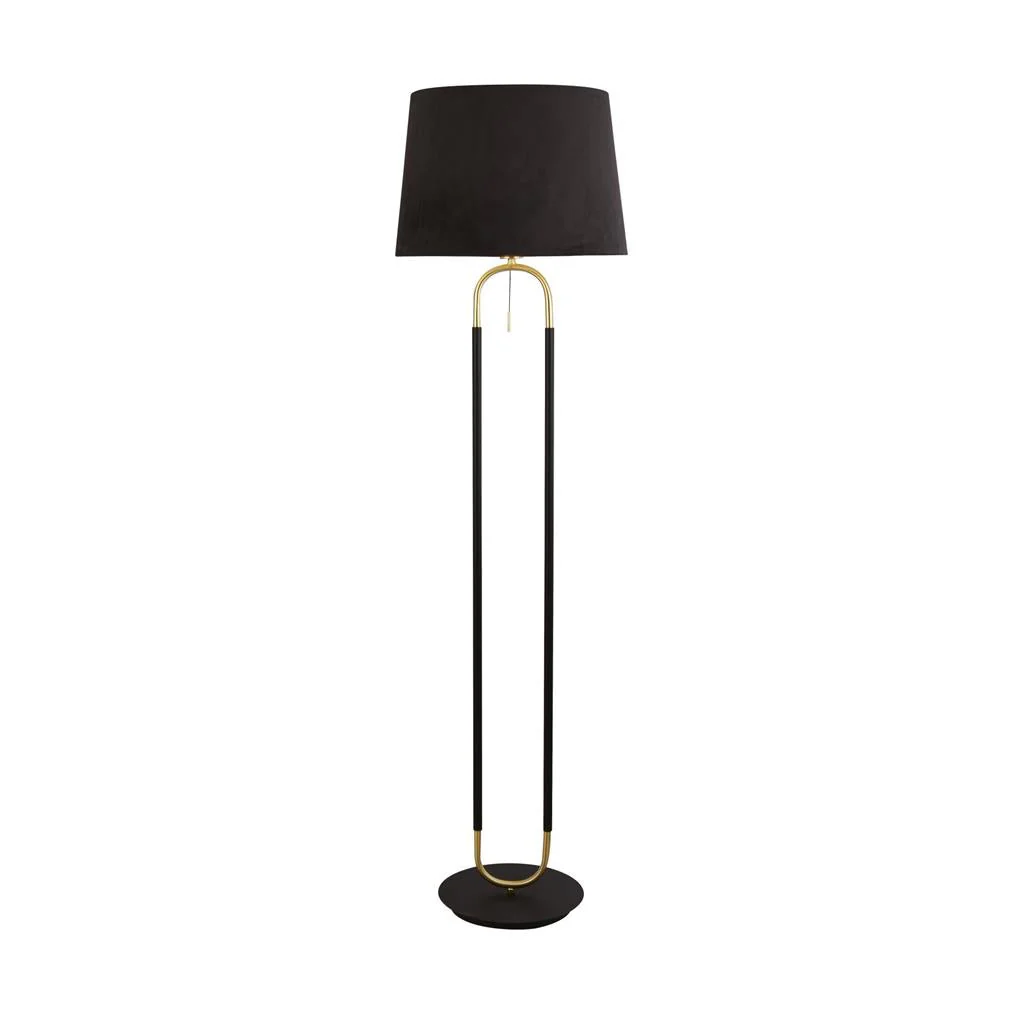 Jazz Floor Lamp Black Satin - Silver, Brass Metal with White & Black Velvet - Image 2