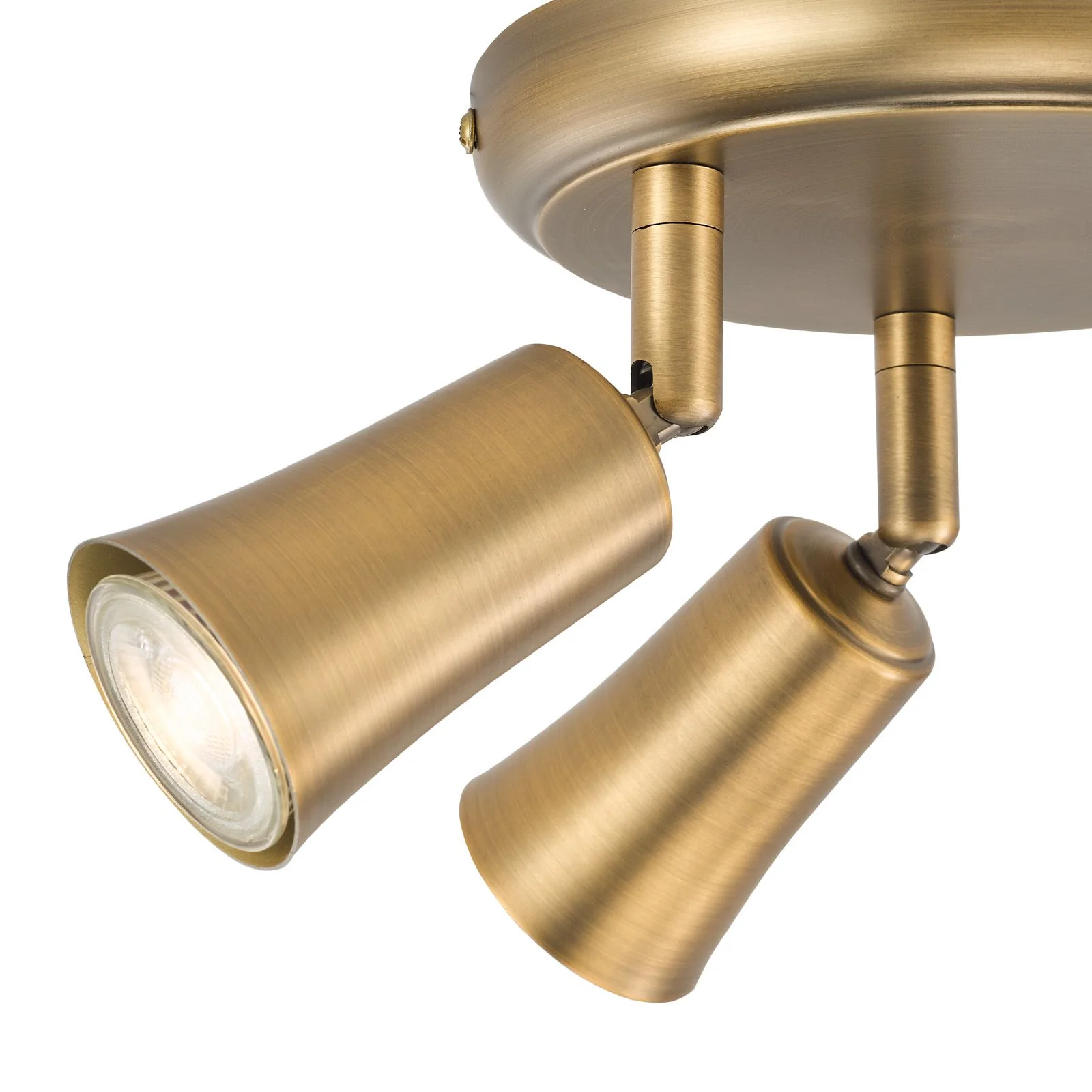 Jedrek 3 Light Single Spotlight- Aged Brass - Image 3