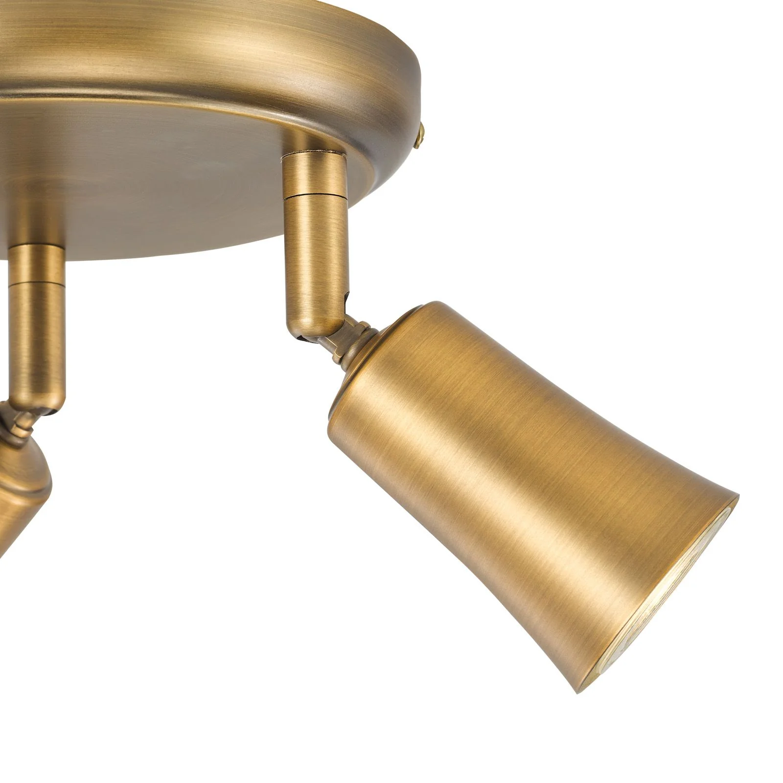 Jedrek 3 Light Single Spotlight- Aged Brass - Image 4