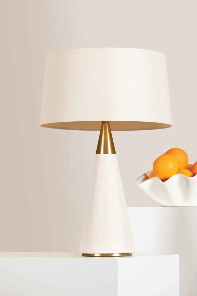 Jen 1Lt Table Lamp - Brass & Cream - Image 3