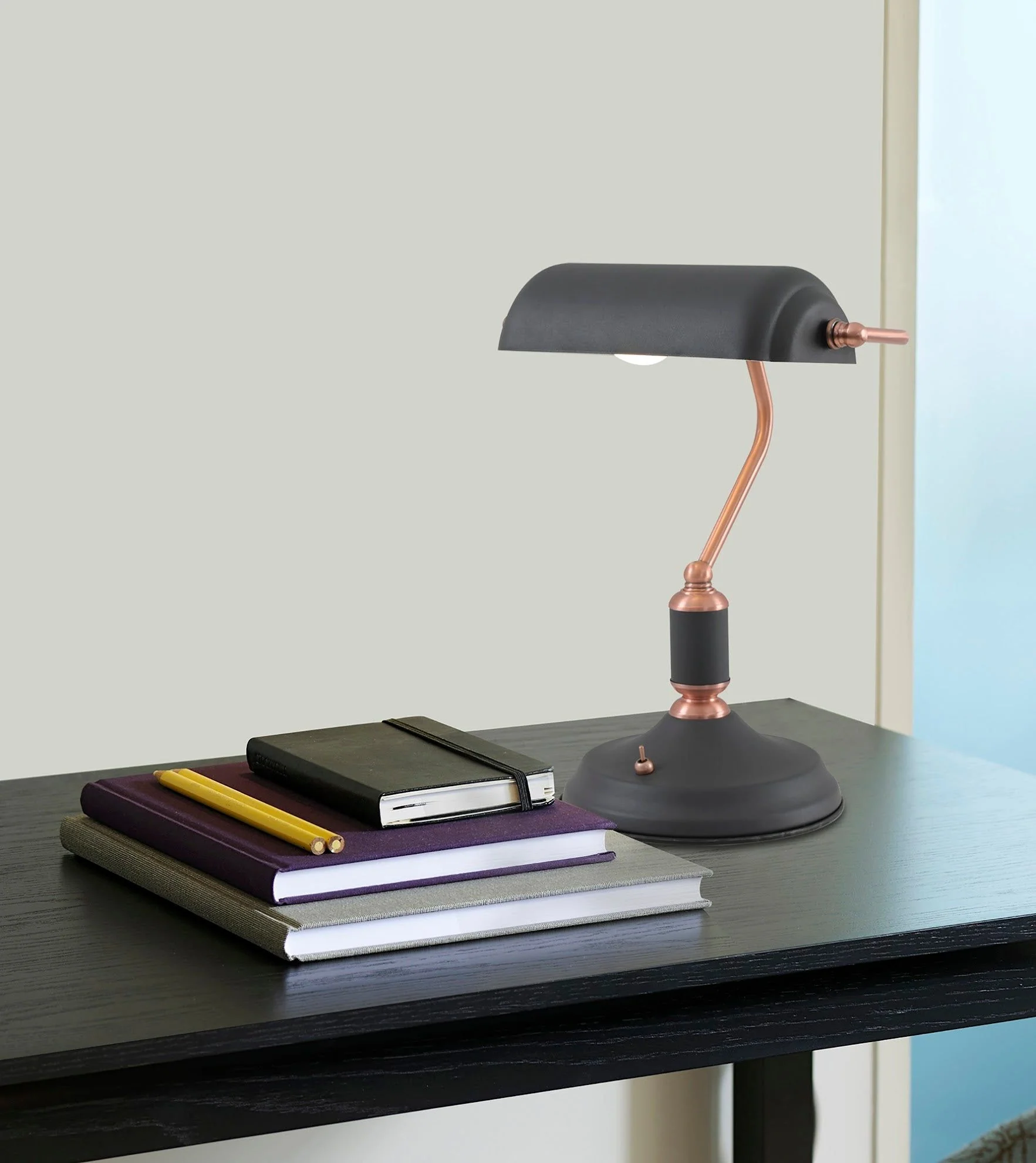 Jetson Table Lamp 1 Light With Toggle Switch, Satin Nickel & Sand White/Graphite & Copper/Sand Grey & Copper IP20 - Image 4