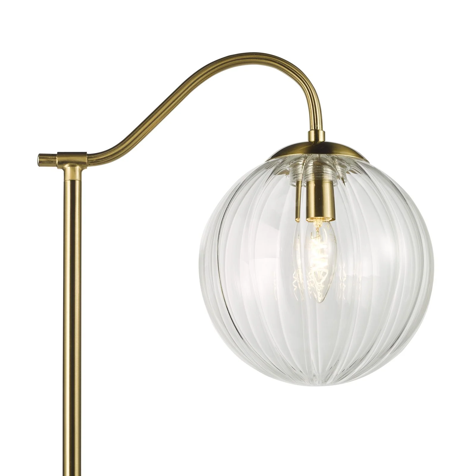 Jocelyn Floor Lamp- Natural Brass and Glass - Image 3