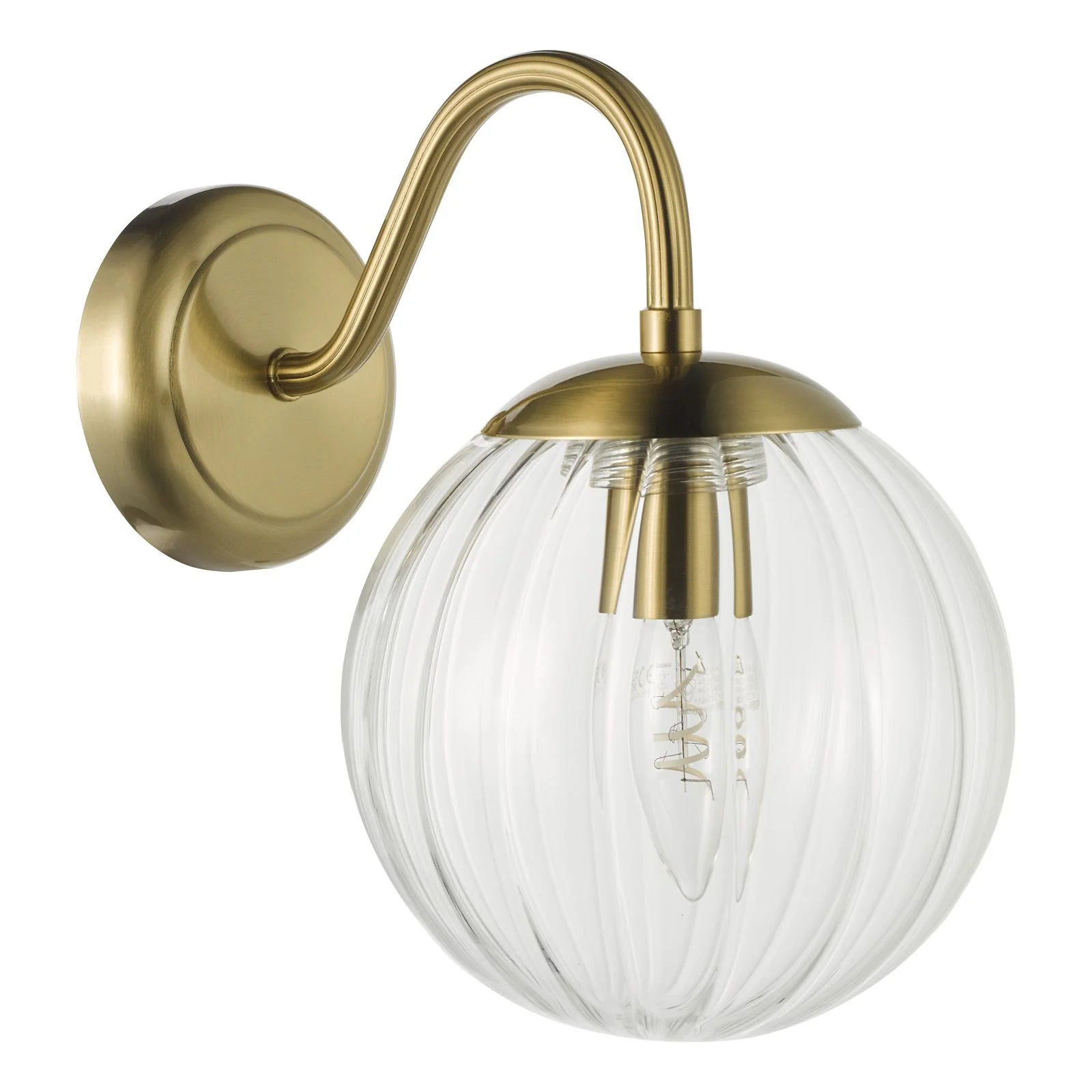 Jocelyn Wall Light-  Natural Brass and Glass - Image 2