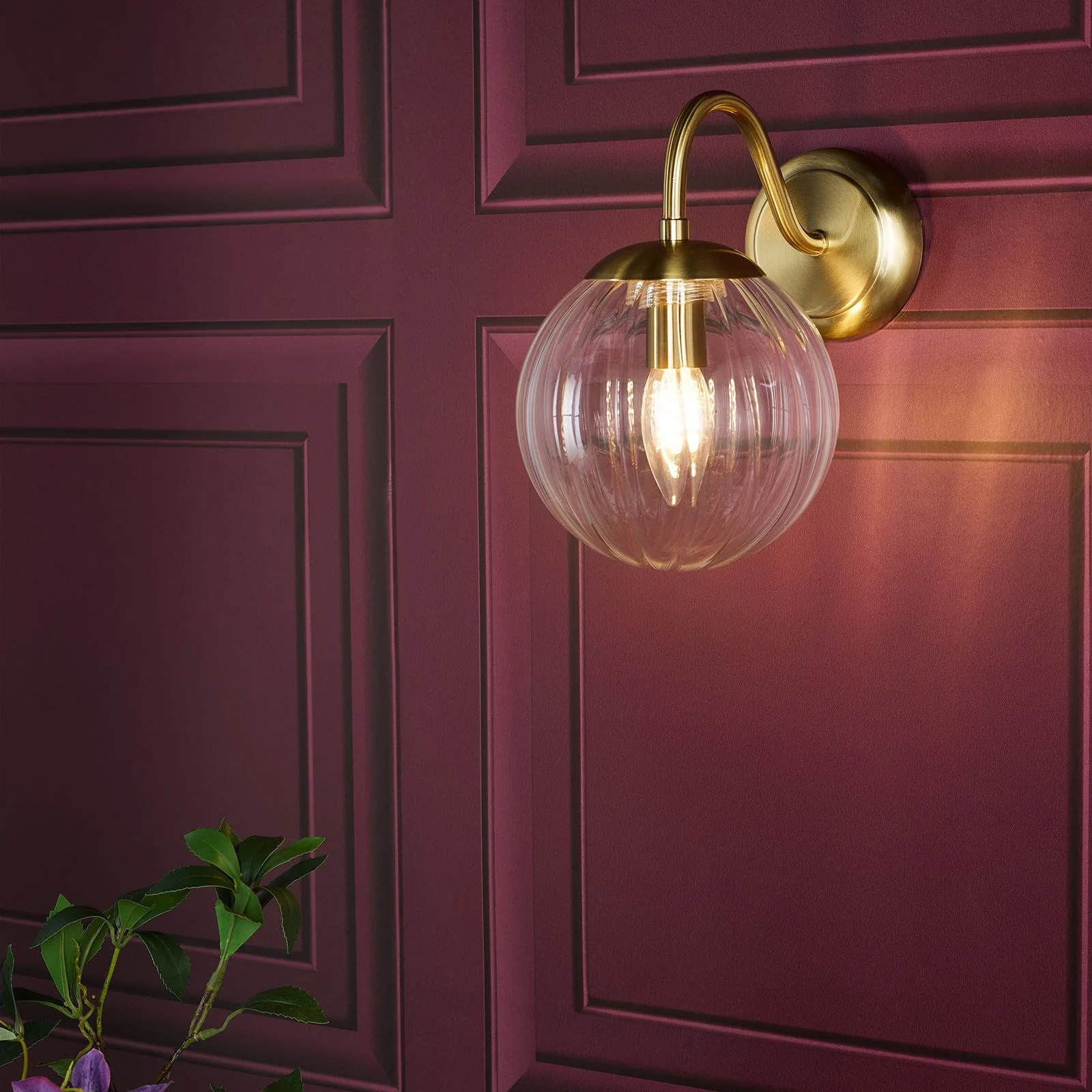 Jocelyn Wall Light-  Natural Brass and Glass - Image 4