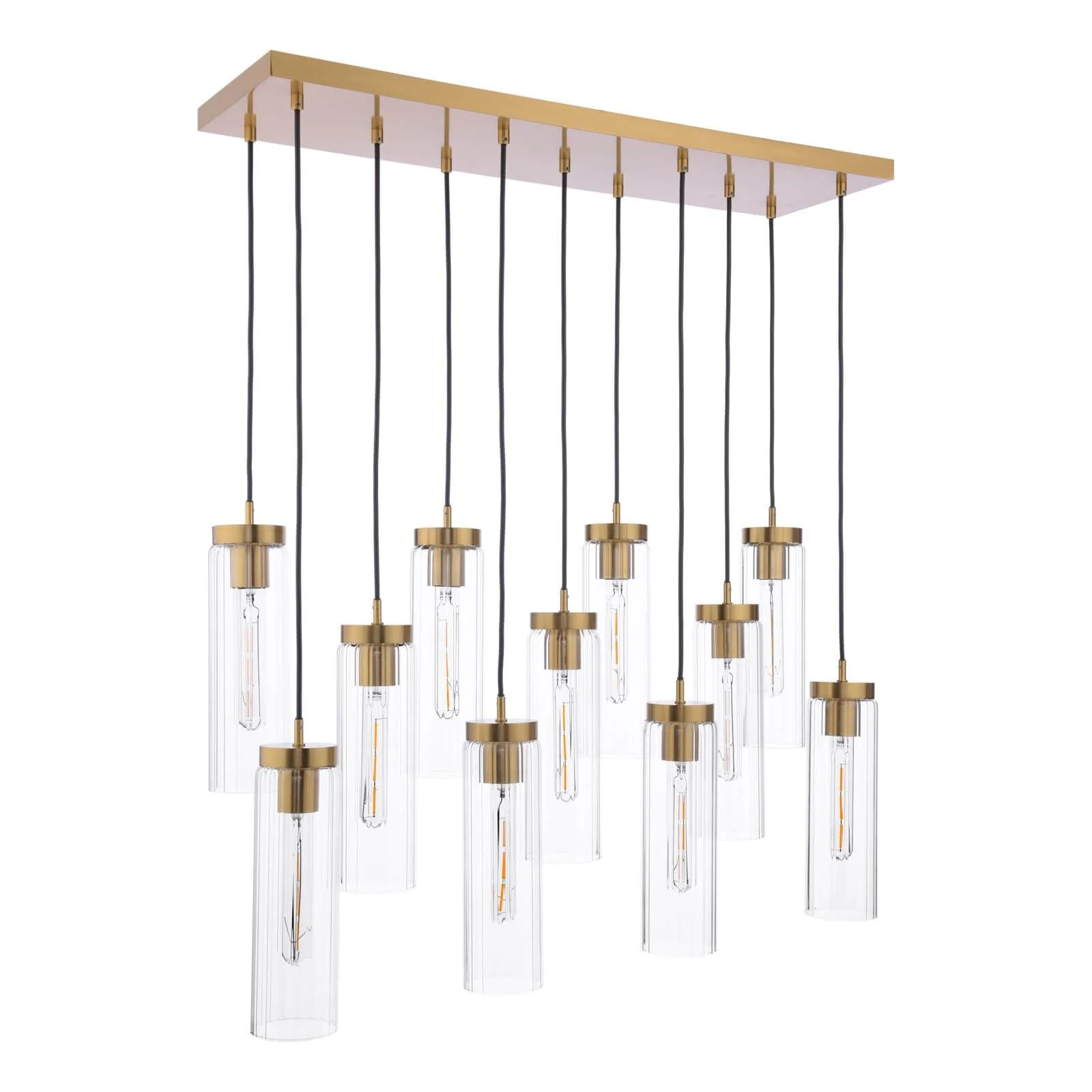 Jodelle 11 Light Bar Pendant Polished Bronze and Glass - Image 2