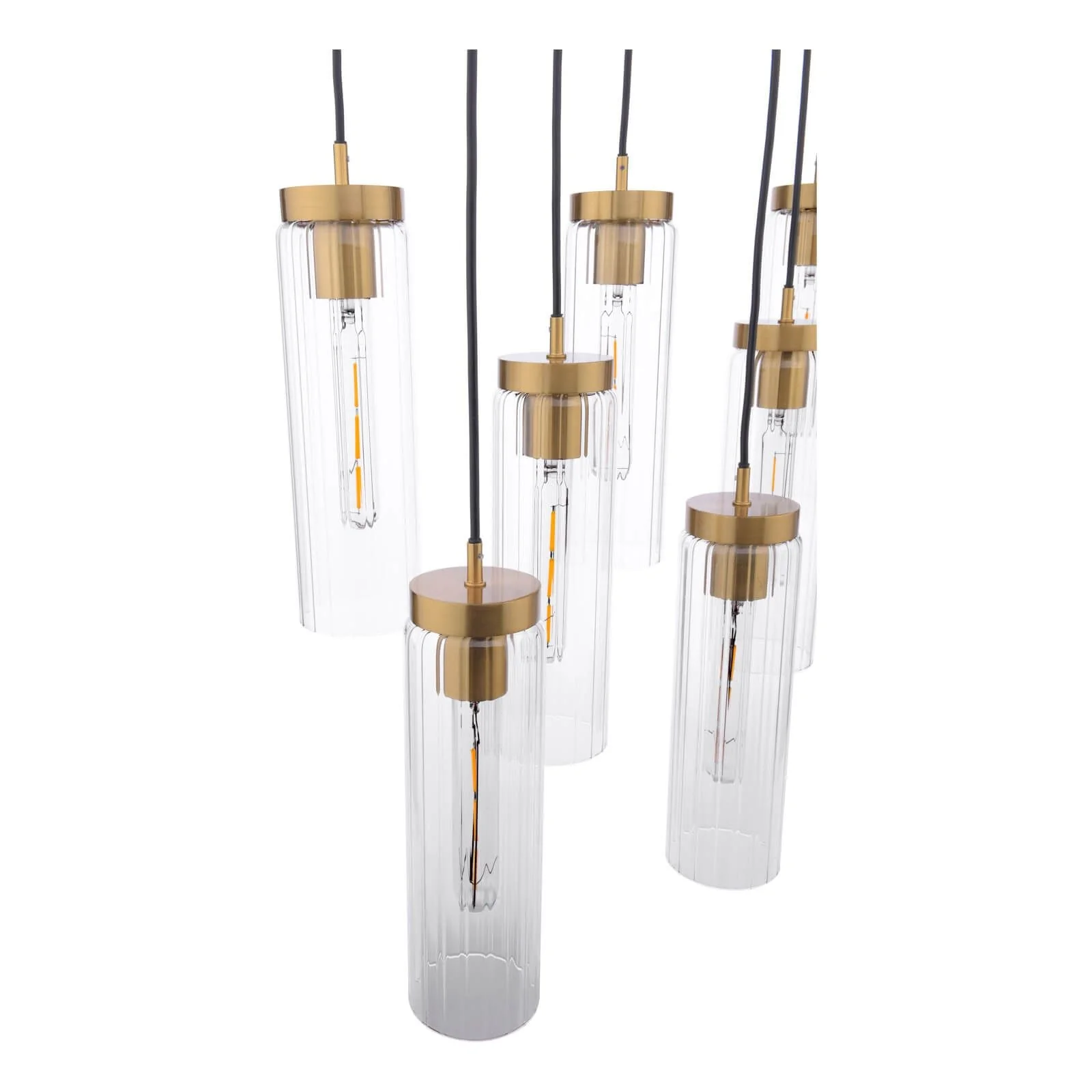 Jodelle 11 Light Bar Pendant Polished Bronze and Glass - Image 3