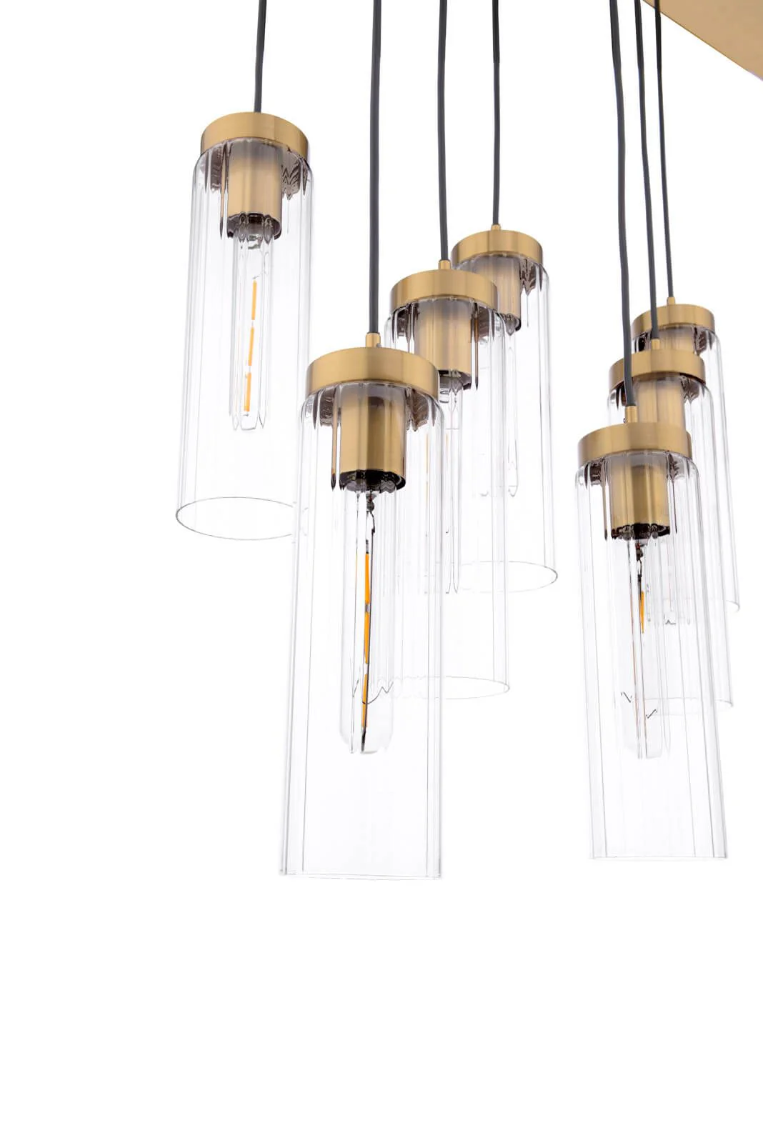 Jodelle 11 Light Bar Pendant Polished Bronze and Glass - Image 4