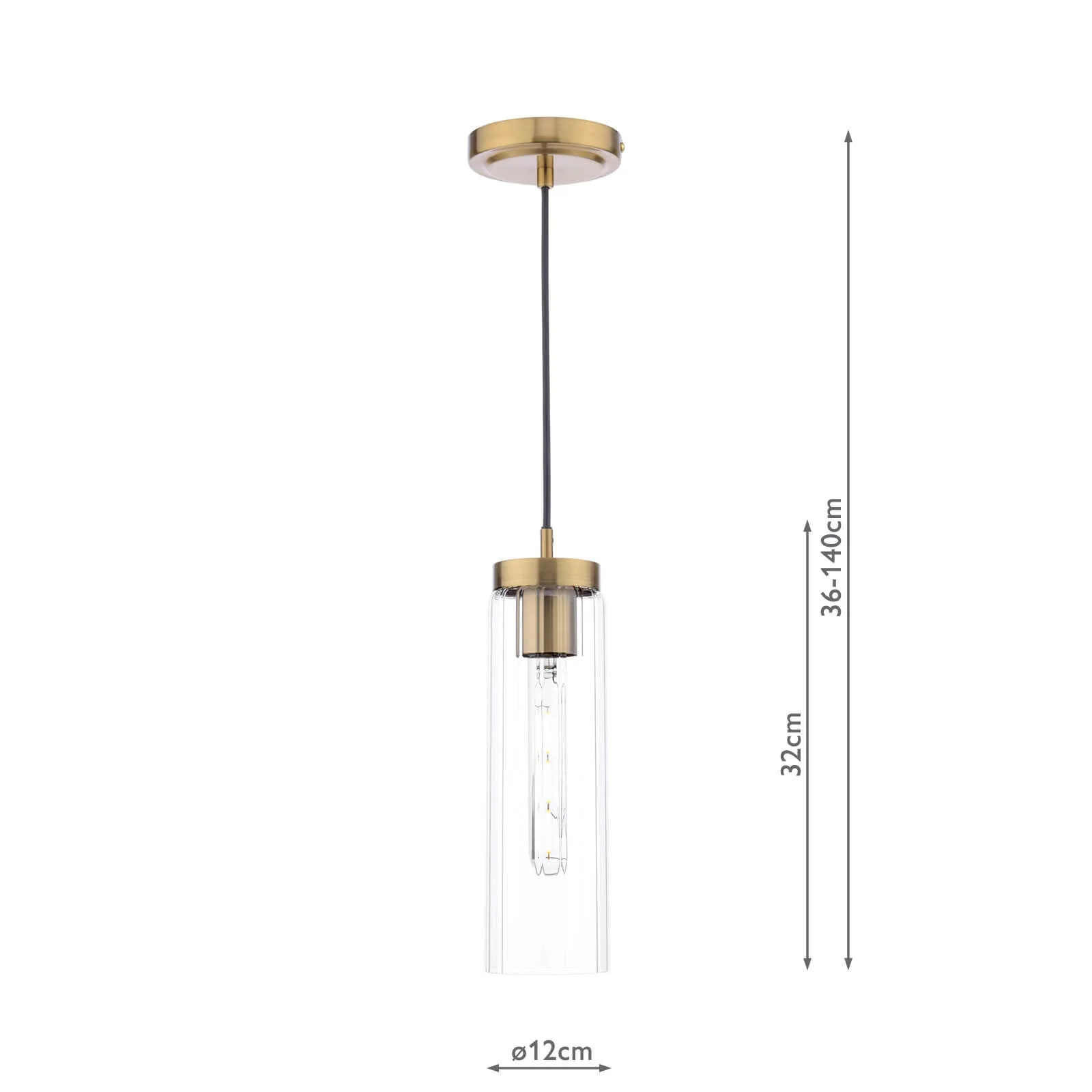 Jodelle Pendant Polished Bronze & Glass - Image 3