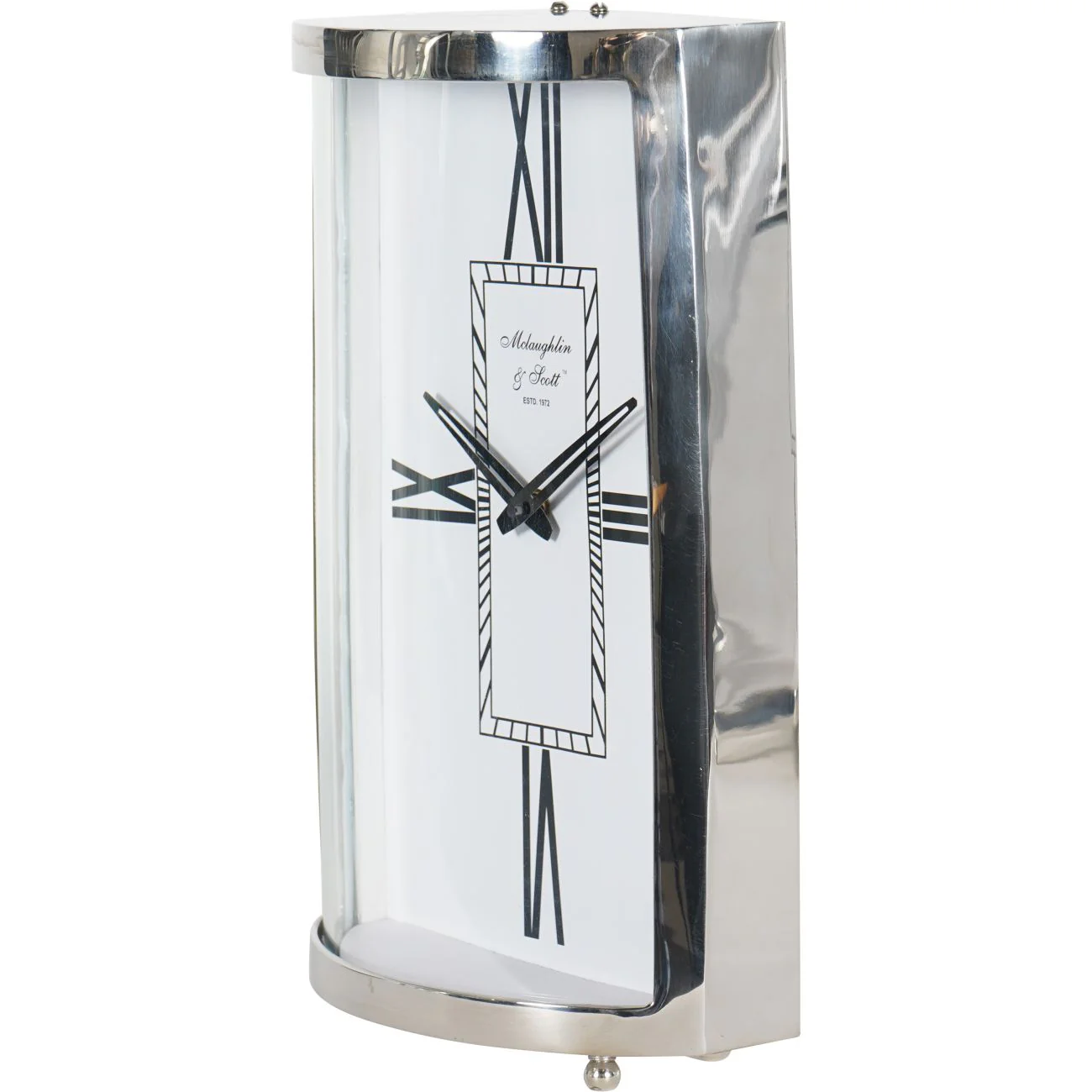 Johnson Large Mantel Clock - Nickel Finish - Image 2