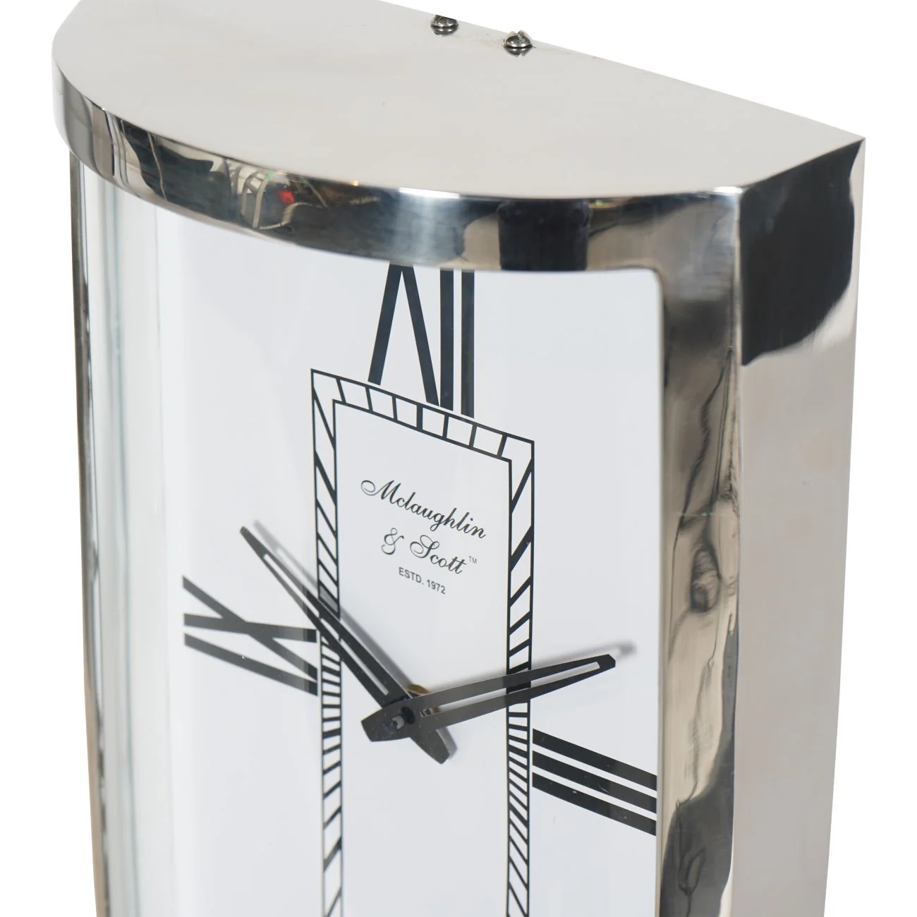 Johnson Large Mantel Clock - Nickel Finish - Image 3