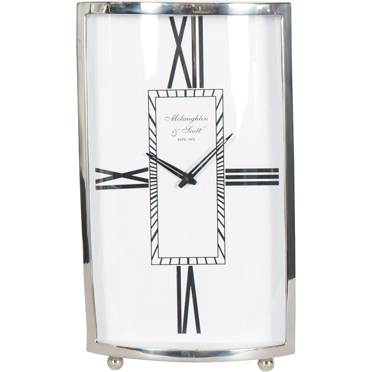 Johnson Large Mantel Clock - Nickel Finish - Image 5