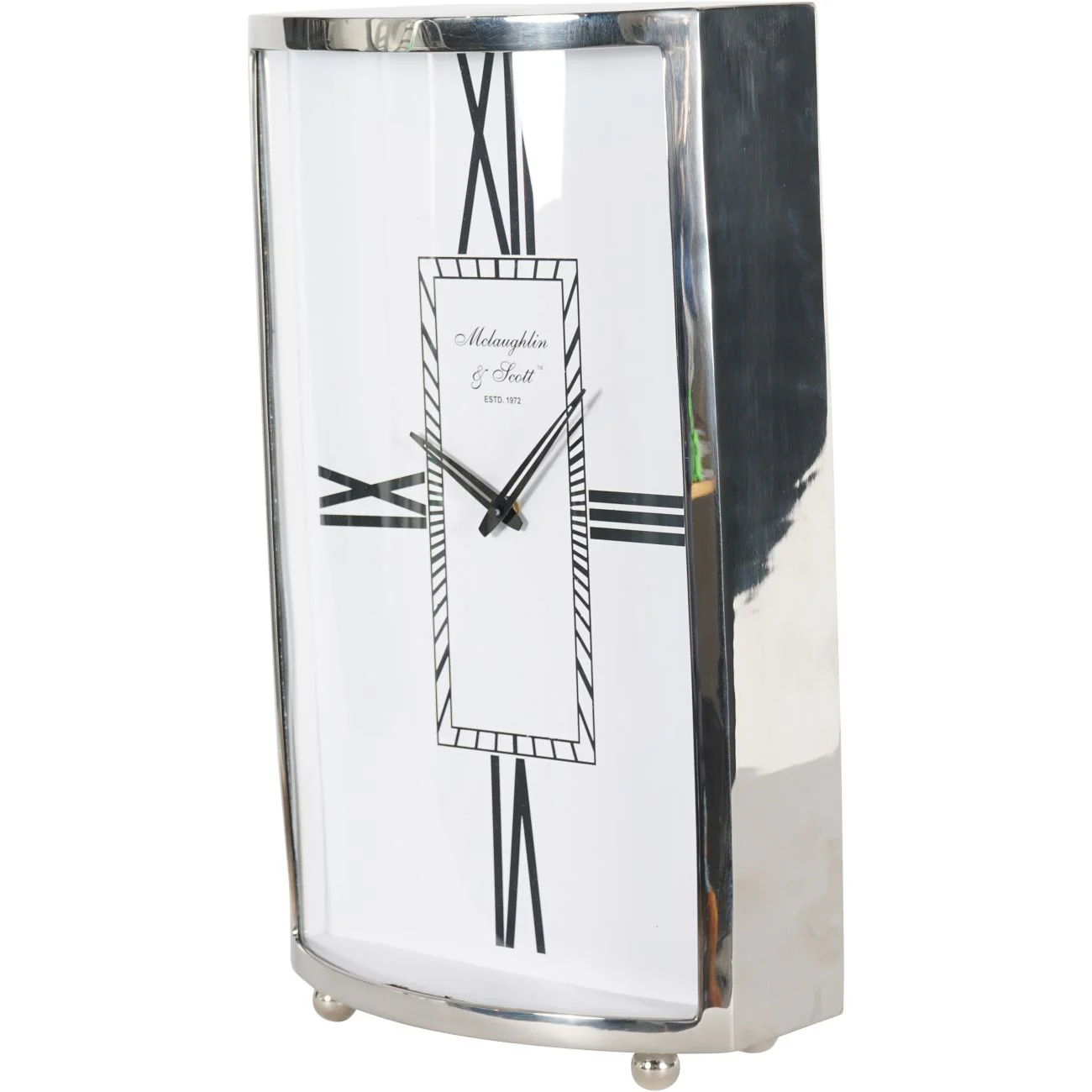 Johnson Large Mantel Clock - Nickel Finish - Image 6