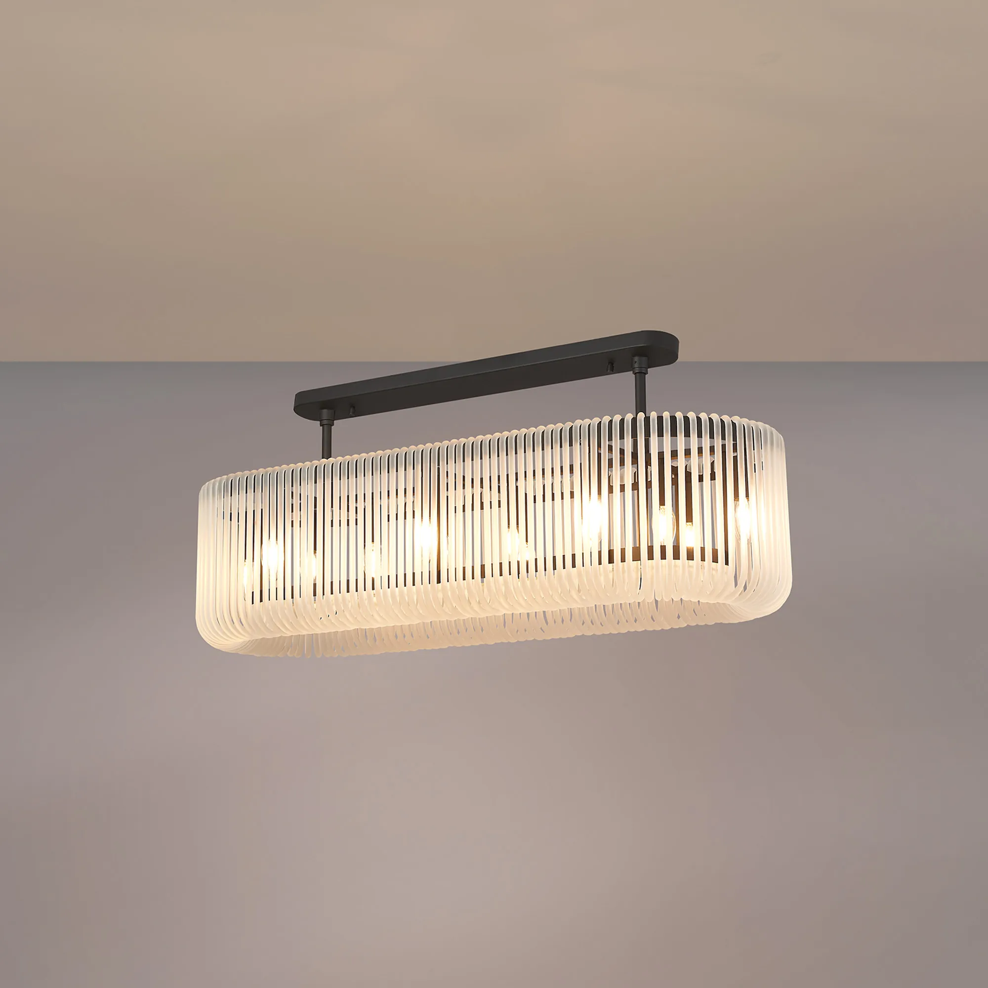 Jonas 100 x 35cm Oval Linear Pendant - Various Finishes - Image 18