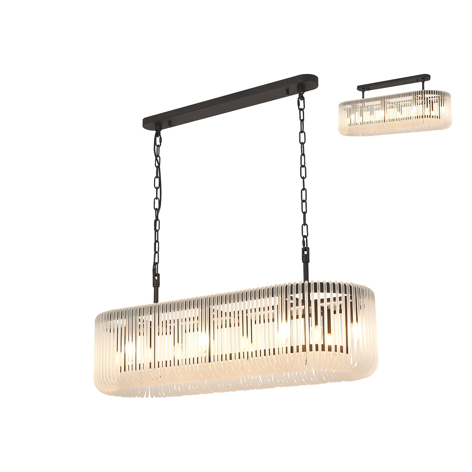 Jonas 100 x 35cm Oval Linear Pendant - Various Finishes - Image 2