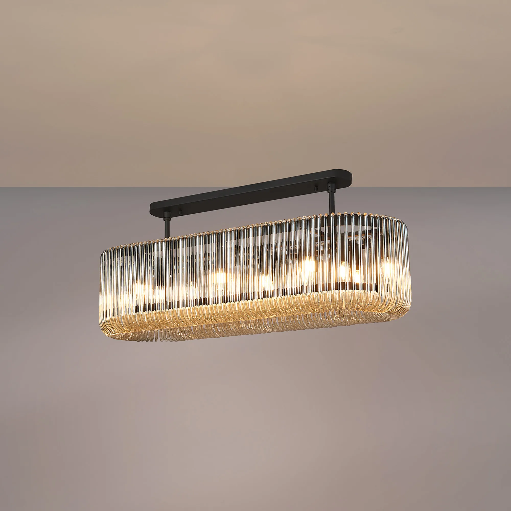 Jonas 100 x 35cm Oval Linear Pendant - Various Finishes - Image 22