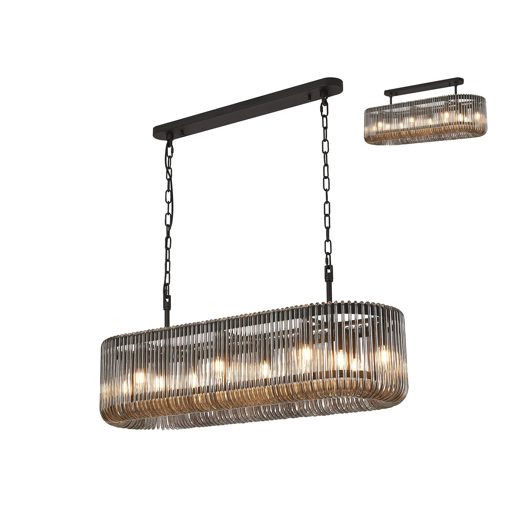 Jonas 100 x 35cm Oval Linear Pendant - Various Finishes - Image 3