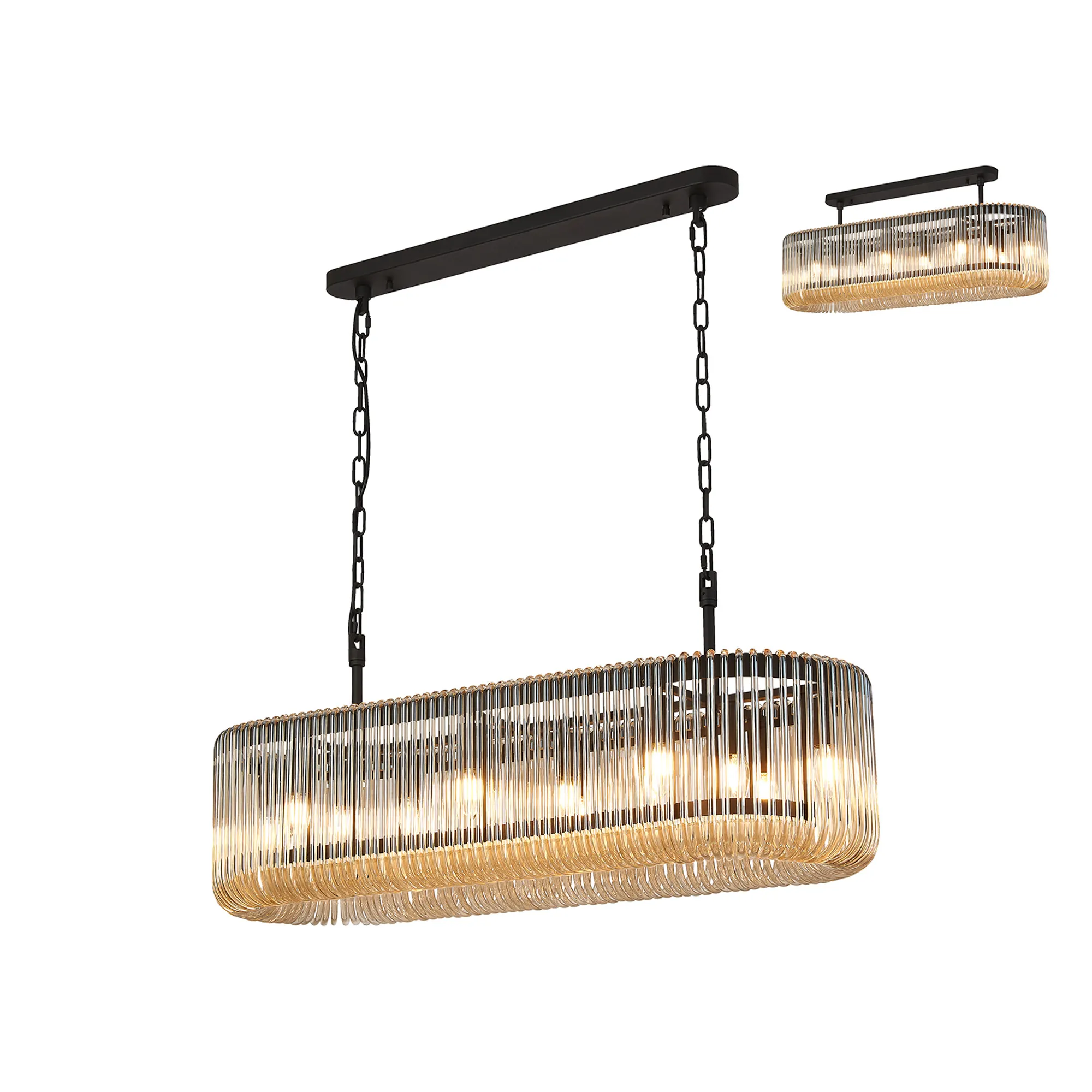 Jonas 100 x 35cm Oval Linear Pendant - Various Finishes - Image 4