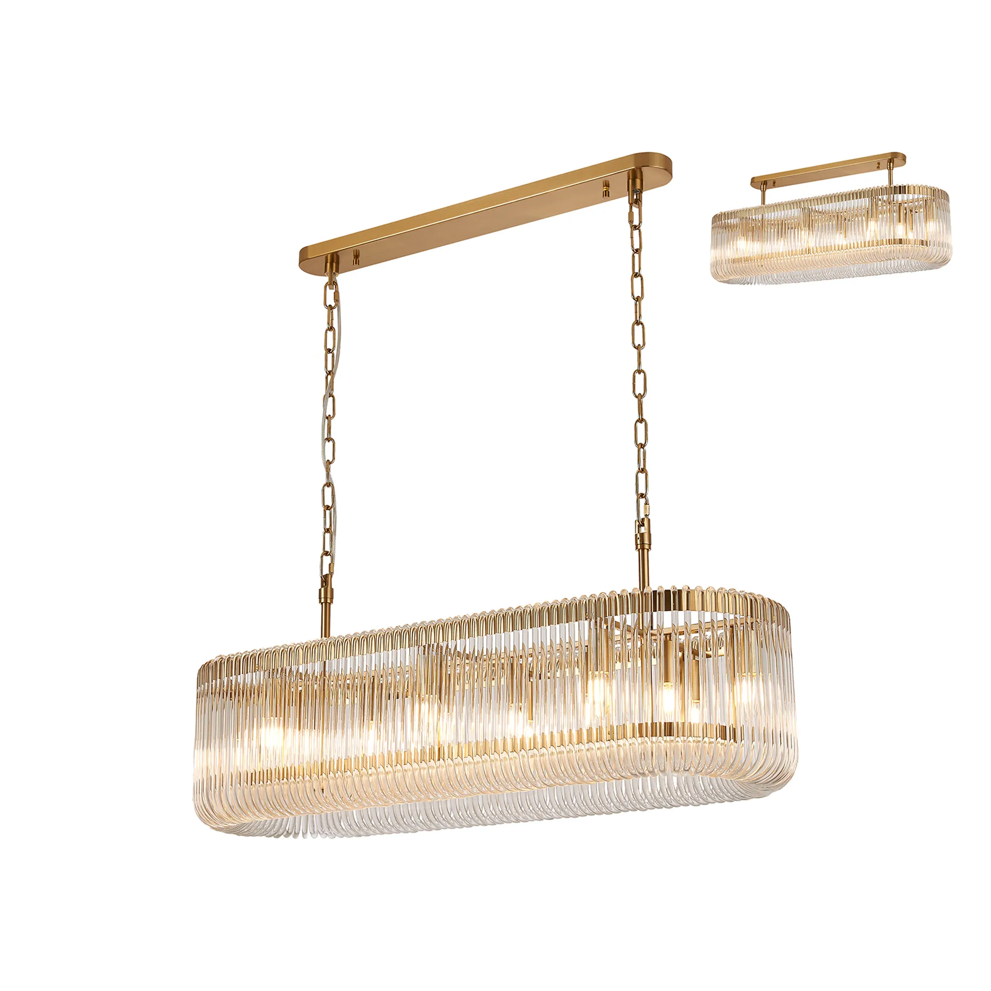 Jonas 100 x 35cm Oval Linear Pendant - Various Finishes - Image 5