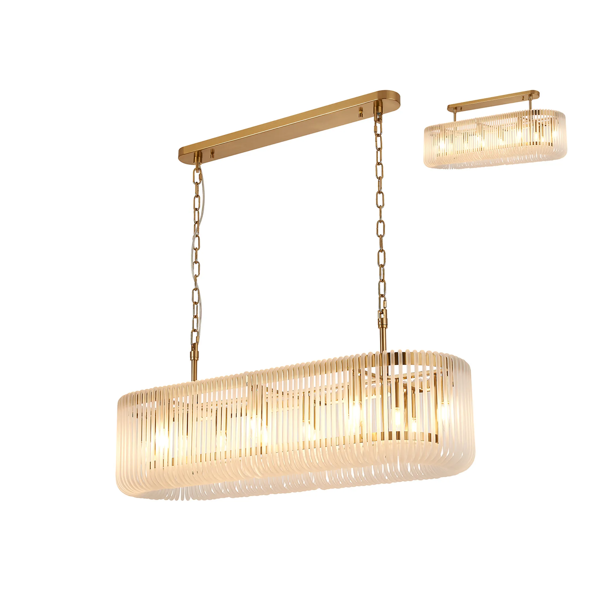 Jonas 100 x 35cm Oval Linear Pendant - Various Finishes - Image 6