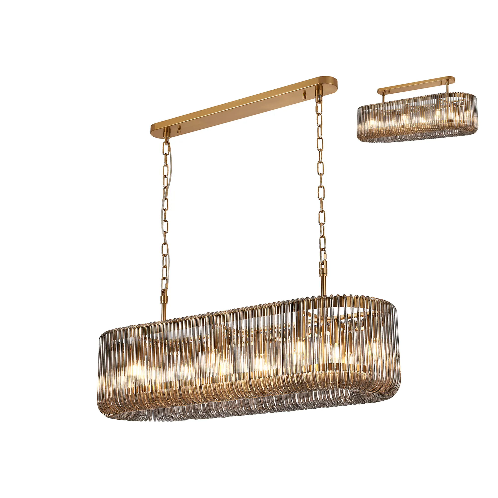 Jonas 100 x 35cm Oval Linear Pendant - Various Finishes - Image 7